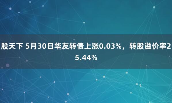 股天下 5月30日华友转债上涨0.03%，转股溢价率25.44%